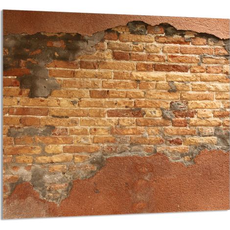 GLASPLATTE FÜR KÜCHE 65x60 Ziegel