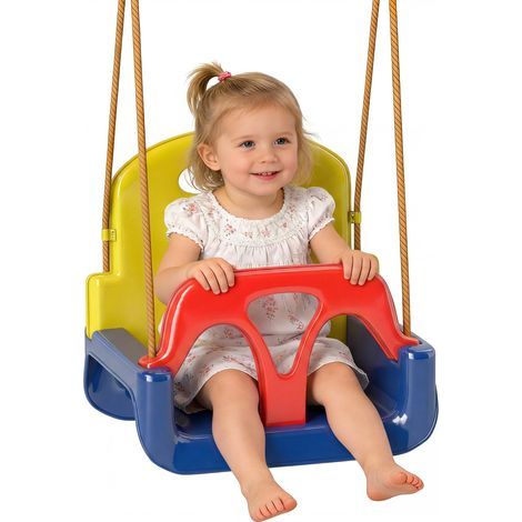Balançoire enfant 3 en 1 pour jardin, 42 x 33 x 120-180 cm, bleue (1/5)