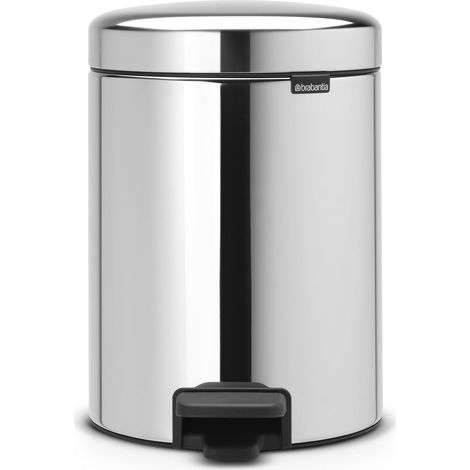 Brabantia Pattumiera con Pedale, Argento (Inox Lucido), 5 Litri (1/5)