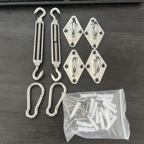 Accessoires pour panier à fleurs en acier inoxydable 304, voile d'ombrage imperméable polyester – 4 coins. (1/4)