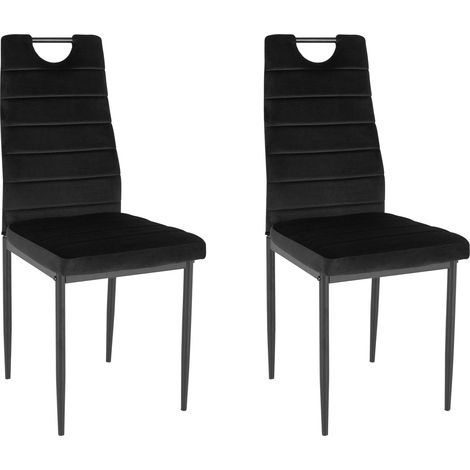 MandyChaises de salle à manger, ensemble de 2, en velours noir (1/5)