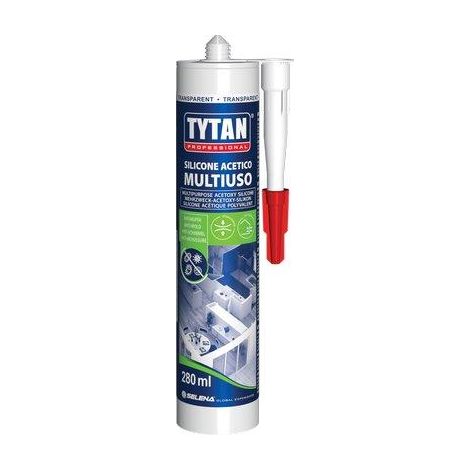 SILICONE ACETICO UNIVERSALE TYTAN - TRASPARENTE ML 280- 24 pezzi