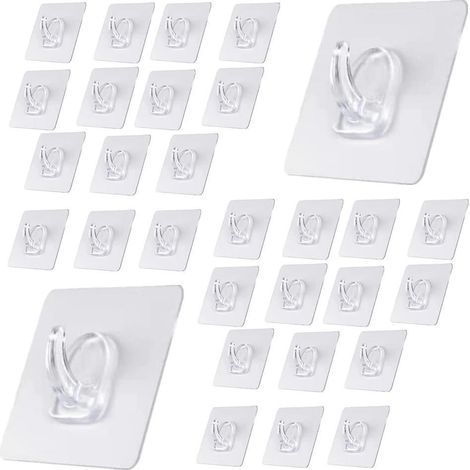 50 Pcs Crochets Adhesifs Transparents En Pvc 6 6cm Crochet Plastique Adhsif Crochet Plastique Autocollant Crochet Collant Salle De Bain Crochets (1/5)