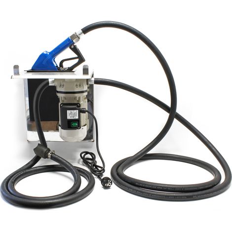 Wiltec Harnstoffpumpe 230 V 400 W 40 l/min, selbstansaugende Förderpumpe für AUS32 Urea, Membranpumpe zur Betankung, mit Trägerplatte u. Edelstahl Zapfpistole