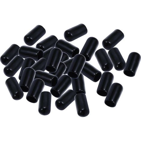 100 bouchons en caoutchouc pour bouteilles d'alcool, couvercles anti-poussière pour bouteilles d'huile d'olive-1.50X1.00X1.00CM-Black (1/3)