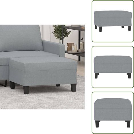The Living Store Repose-pied Gris clair 70x55x41 cm Tissu - Tabouret - Repose-pied - Pouf - Meuble Salon - Décor Intérieur