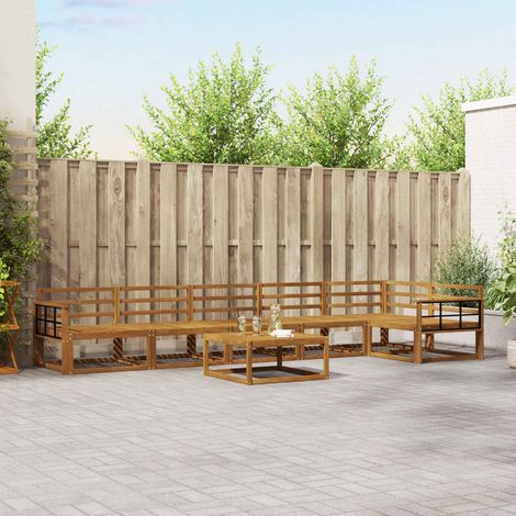 Outdoor-Sofagarnitur 7 pcs Natur Massivholz Akazie
