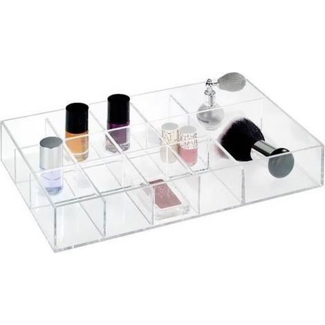 TrAdE Shop Traesio - Contenitore Organizer Portatrucco In Plastica 14 Scomparti Porta Trucchi Make Up - (1/2)