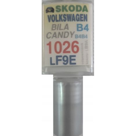 Skoda 1026 LF9E B4 Blanc Candy, peinture de réparation de rayures, 10 ml ARA (1/5)
