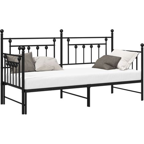 Maison Exclusive - Estructura de cama de día Negro 75 x 190 cm Ac (1/5)