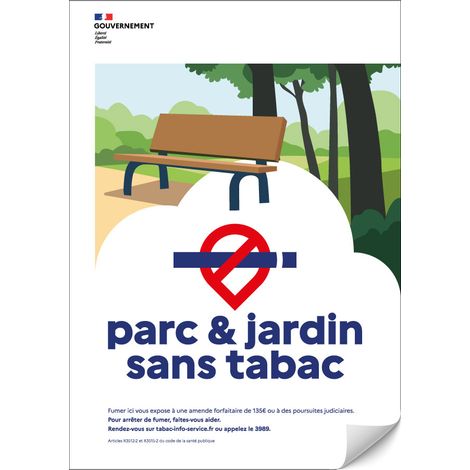 Adhésif Espace Sans Tabac Parc & Jardin A4 - 4002712 (1/2)