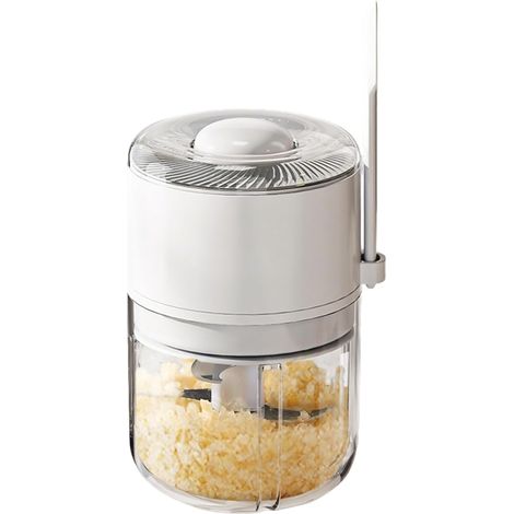 Hachoir à ail et broyeur électrique, mini coupe-légumes portable, compatible avec les verres de 350 ml, petit hachoir à légumes à 6 lames avec arrêt automatique (1/5)