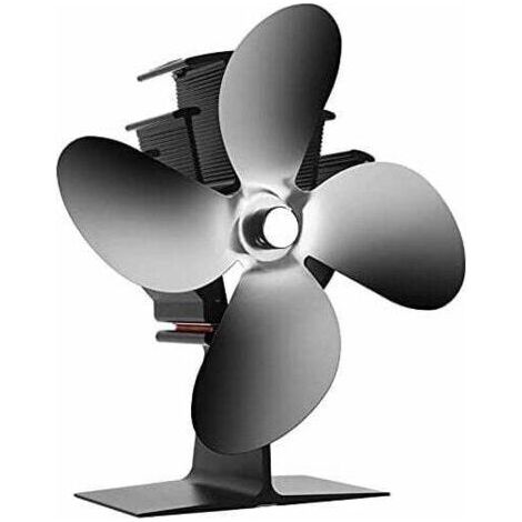 Ventilateur Poele Bois 40°C Démarrage Opération Silencieuse, 4 Lames Ventilateur de Poele est Alimenté par la Chaleur, pour Poêle à Bois, Cheminée (1/4)