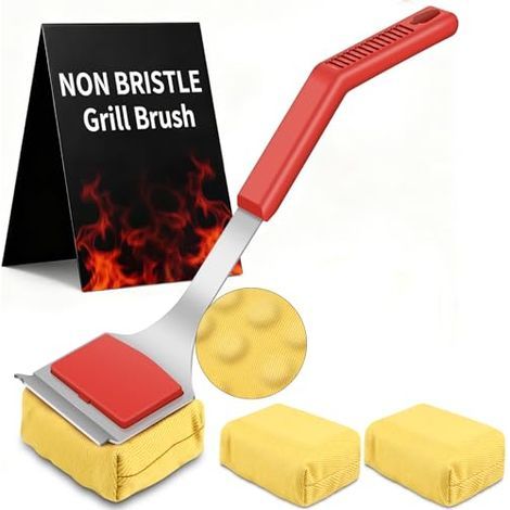 Cepillo de limpieza para parrillas con raspador y función de vapor, cepillo de limpieza seguro para barbacoas, parrillas de acero inoxidable, etc. (1/5)