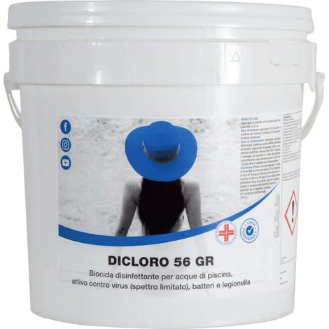 CLORO RAPIDO GRANULARE POLVERE DICLORO TRATTAMENTO SHOCK ACQUA PISCINA 5 kg 767
