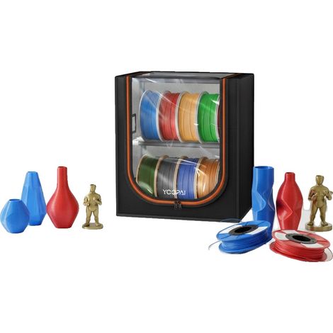 Housse de rangement pour filament, étanche, design gain de place, 10 rouleaux noirs (1/2)
