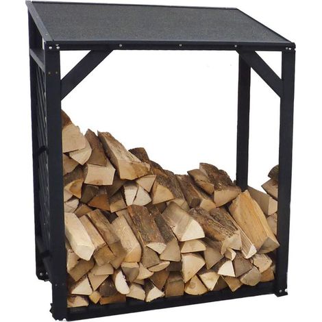 Extension bûcher treillis en bois Black edition (1/2)