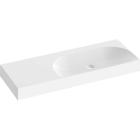Ravak Lite - Lavabo, 120x45 cm, sin rebosadero, sin orificio para grifo, blanco XJXL1312000 (1/3)