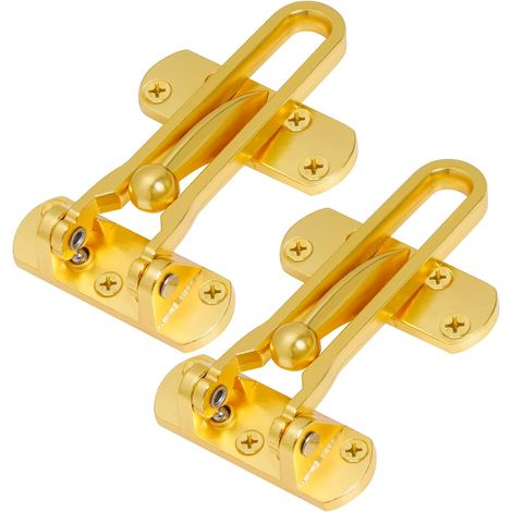 Cerradura de palanca para puertas, protección duradera para puertas delanteras y traseras, perfecta para la seguridad del hogar (dorada, paquete de 2). (1/5)