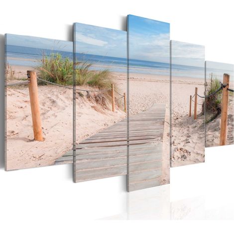 Tableau Imprimé "Matinée sur la Plage" 100 x 200 cm (1/2)