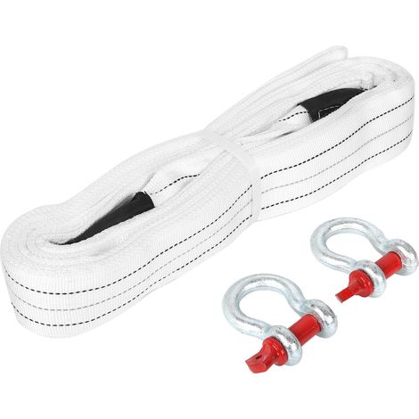 Câble de remorquage 5 m 18 tonnes sangle robuste pour voiture avec crochets en U en acier pour urgence (1/5)