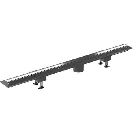 Canalina doccia 120 cm in alluminio reversibile con scarico laterale e piletta non inclusa (1/2)