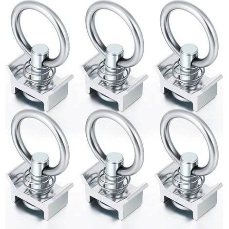 Set di 6 perni semplici con anello, perni di ancoraggio aeronautici per binario di ancoraggio aeronautico, anello di ancoraggio (1/4)