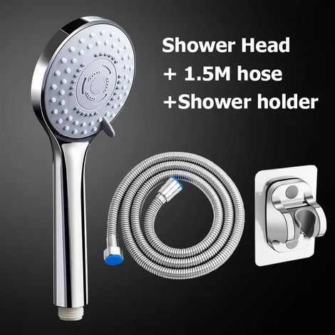 Douchette à main à 5 réglages, haute pression, avec flexible, pour une utilisation quotidienne dans la salle de bain, pour plus de confort et un usage quotidien sous la douche.-AquaForge (1/5)
