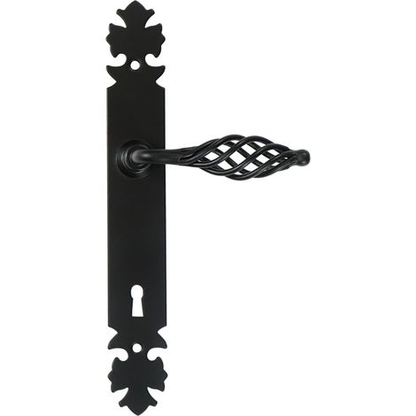 LAGOS Türgriff mit Schlüsselplatte 90 mm SCHWARZ
