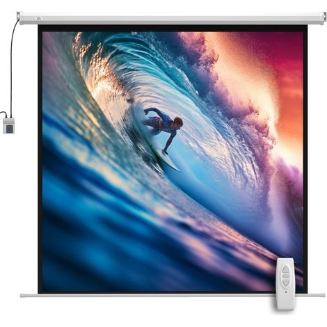 Schermo per proiezione elettrico 189,5 x 189,5 cm 1:1 92 pollici 4K HD MODENUIT (1/5)
