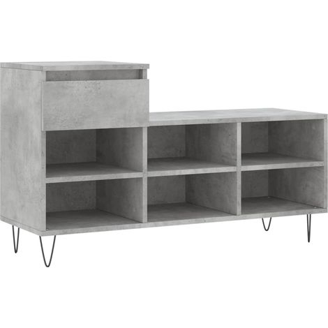 Maison Exclusive - Scarpiera Grigio Cemento 102x36x60 cm in Legno Multistrato