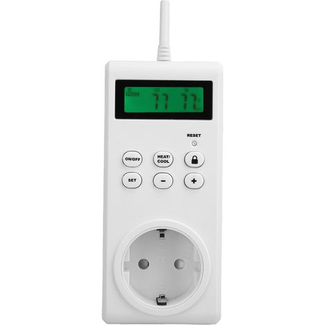 Régulateur de température TS-3000 avec prise sans fil pour chauffage et climatisation, 230V 16A 3680W max, thermostat LCD (1/4)