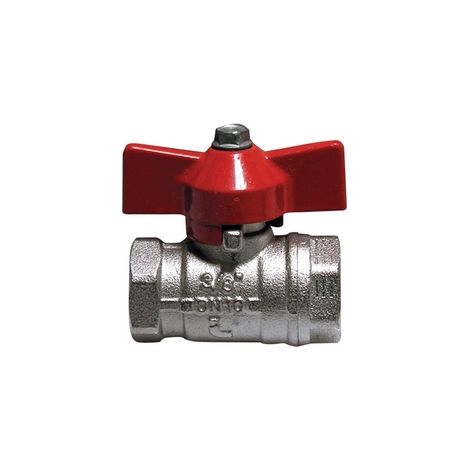 VALVOLA A SFERA FF CON FARFALLA LEVA ROSSA- 1 (DN 25) 30 bar / 435 psi- ITAP- pezzi 1
