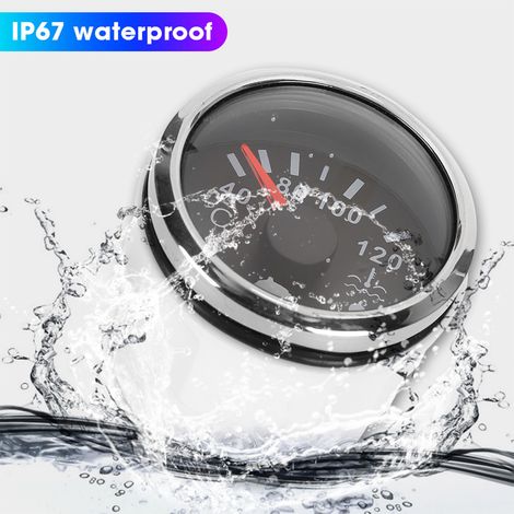 Jauge de Température d'Eau 2in 40‑120℃ Alarme Intelligente IP67 Étanche 12V/24V Capteur 0‑190ohm pour Voiture (1/5)