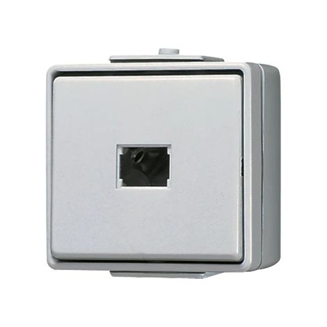 Jung Pulsador, 1 polo conmutador con borne N, 10 A 250 V , IP 44, WG 600 633 W