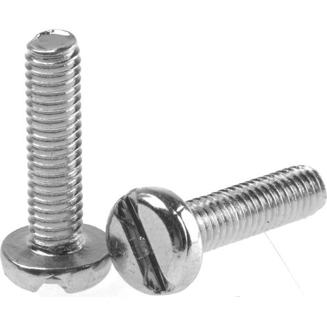 Vis à métaux RS PRO M4 à tête Cylindrique fendue en Acier, 16mm ( Prix pour Sachet de 100 )