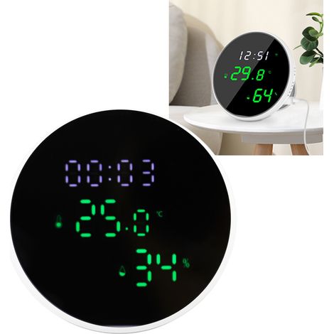 Tuya Smart Home Temperatur- und Feuchtigkeitssensor mit Spiegel, kabellosem Bluetooth-Thermometer und USB-Ladefunktion (1/5)