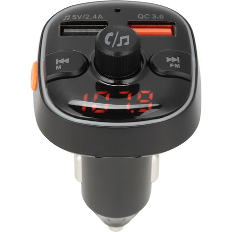 Autoradio Bluetooth FM Transmetteur adaptateur MP3 kit mains libres support chargeur QC3.0 (1/5)