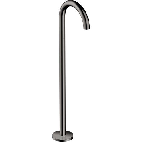 Bouche d'entrée de baignoire AXOR UNO, fixation au sol, courbée, chromé noir poli