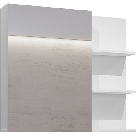 Armario de pared 1 puerta espejo Sophéa Blanco (1/4)