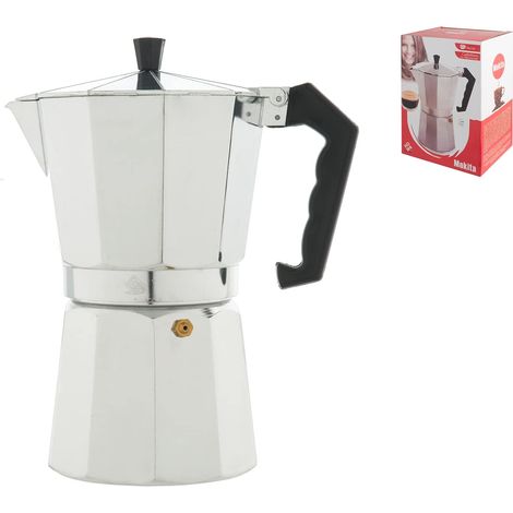 Home Mokita Caffettiera, Alluminio, Argento/Nero, 12 Tazze (1/2)