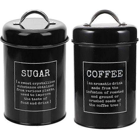 Lot de 2 boîtes à sucre, bocaux à lait en poudre, boîtes à café en métal réutilisables, boîtes à café de cuisine (1/2)