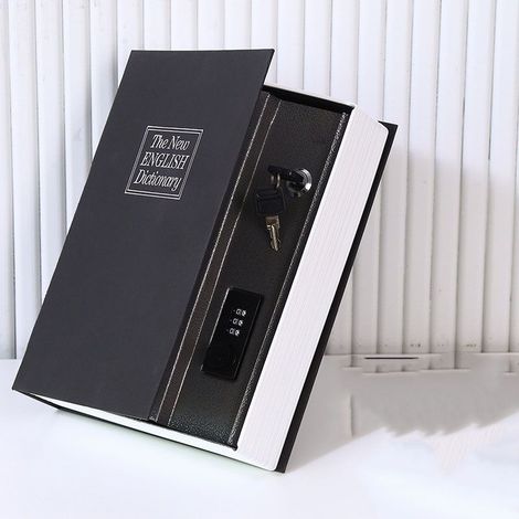 Coffre-fort de livre de fausses pages avec coffre-fort de livre combiné, coffre-fort portable, petit coffre-fort, coffre-fort de dictionnaire pour les clés de bijoux en espèces (1/5)