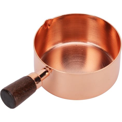 Casserole en acier inoxydable rose gold avec manche en bois, poêlon de cuisine 1/2 tasse pour cuisson (1/5)