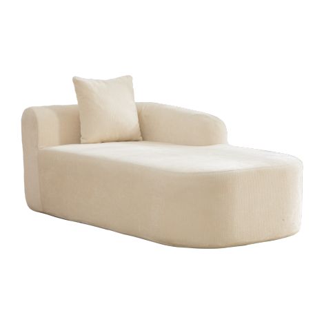 Canapé modulaire à compression en tissu chenille, garni de mousse haute résilience 30D. Facile à déplacer et doté d'une base antidérapante, il est idéal pour les salons et autres espaces. Beige. (1/5)