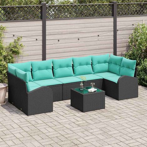 vidaXL Conjunto de sofá de jardín 8 uds. 7-Número de plazas (1/5)