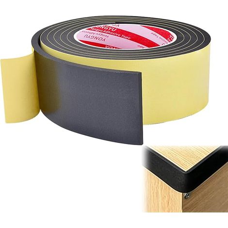 Feutrine Autocollante Noir, Bande Adhésive Multi-Usage, Patins de Protection Sol et Meubles, Anti-Bruit et Anti-Rayures pour Portes, Fenêtres, Chaises et Tiroirs (1/5)