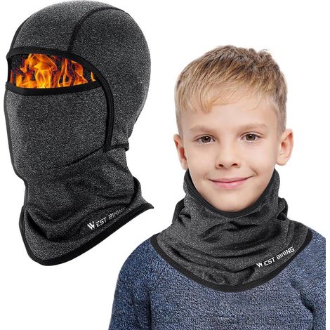 Kinder Sturmhaube warm, winddicht, Fleece, Skimaske, Radfahren, unter Helm, Jungen Mädchen 4-12 Jahre (1/5)