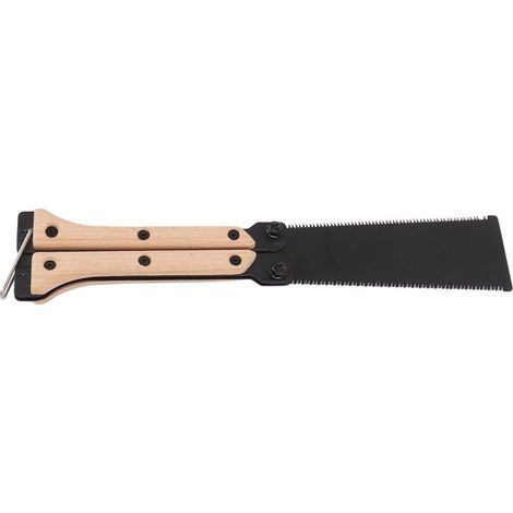 Lot pliant en acier et hêtre 9,8 pouces, scie double face pliable et tranchante pour coupe de bois et camping (1/5)