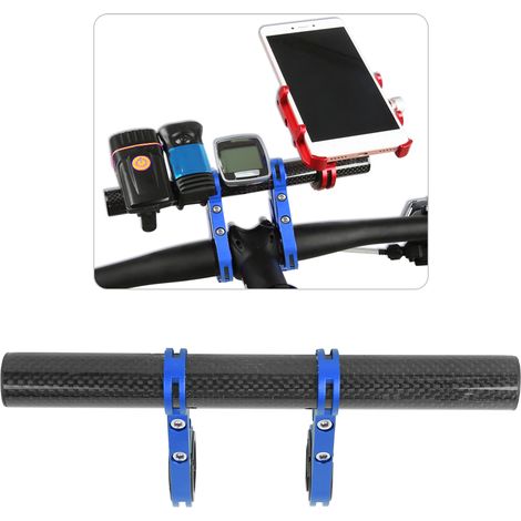 Support vélo double collier carbone pour éclairage avant/arrière, fixation universelle lampe et feu (1/5)